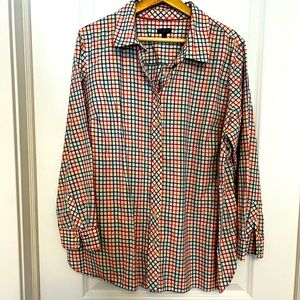 Talbots bottom down plaid cotton shirt